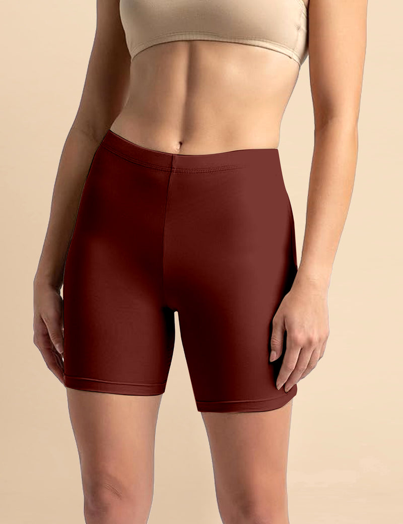 High Coverage Super Combed Cotton Elastane Stretch Mid Waist Shorties with Concealed Waistband Boy Shorts