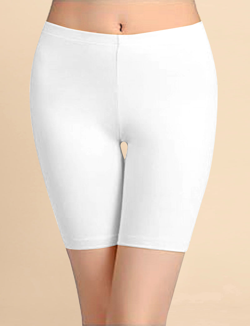 High Coverage Super Combed Cotton Elastane Stretch Mid Waist Shorties with Concealed Waistband Boy Shorts