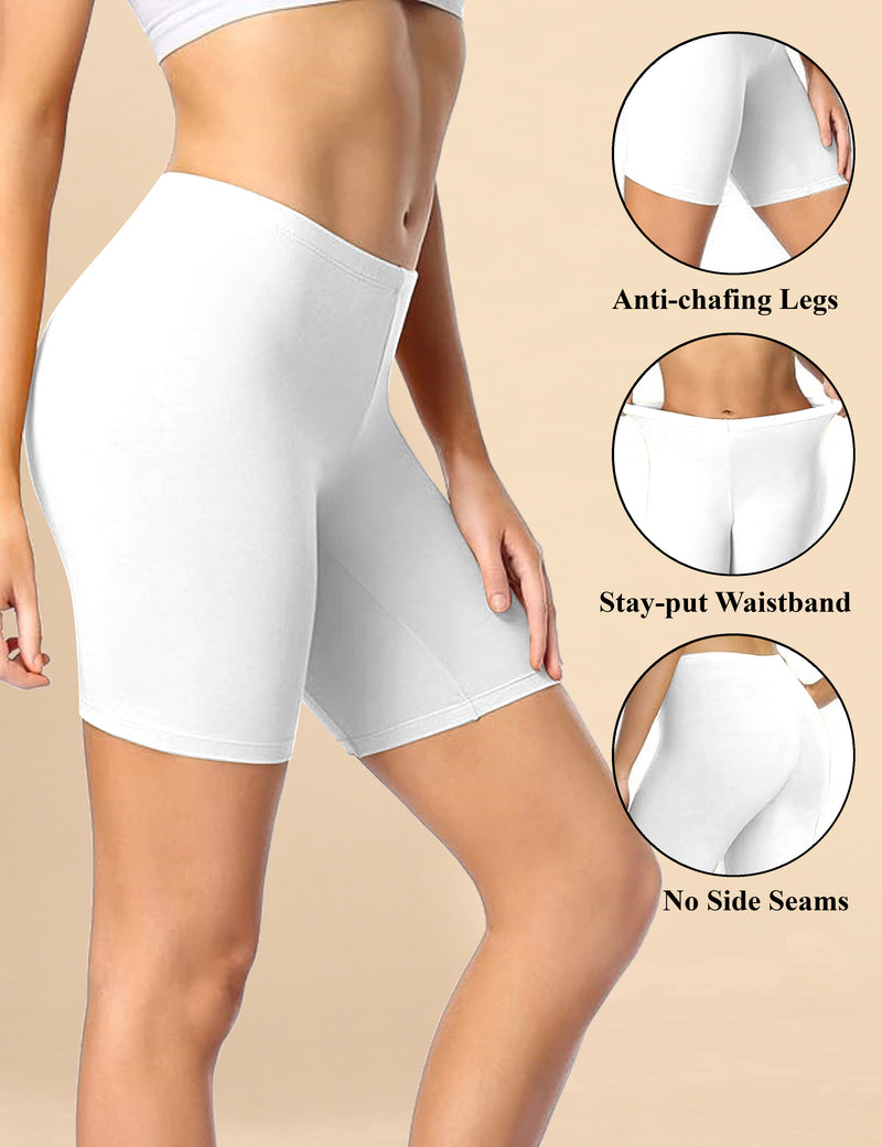 High Coverage Super Combed Cotton Elastane Stretch Mid Waist Shorties with Concealed Waistband Boy Shorts