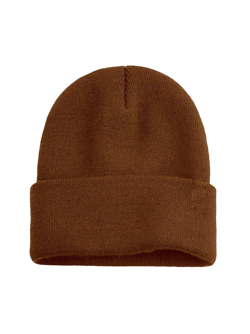 Mens/Women/Kids Cap Unisex Hat Knit Cuffed Beanie Cap for Men Stylish (Brown)