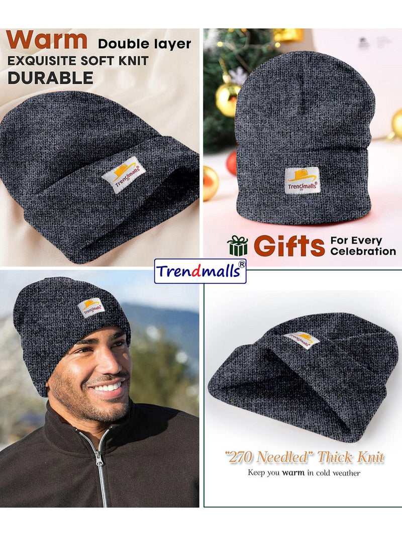 Mens/Women/Kids Cap Unisex Hat Knit Cuffed Beanie Cap for Men Stylish (Grey)