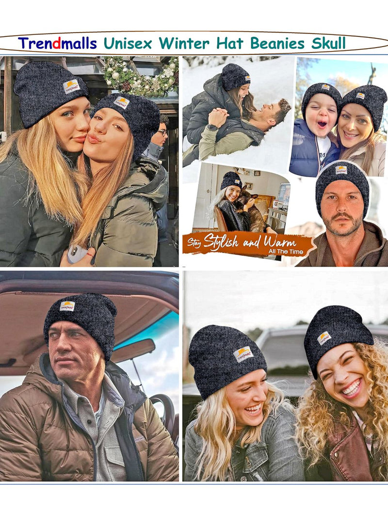 Mens/Women/Kids Cap Unisex Hat Knit Cuffed Beanie Cap for Men Stylish (Grey)