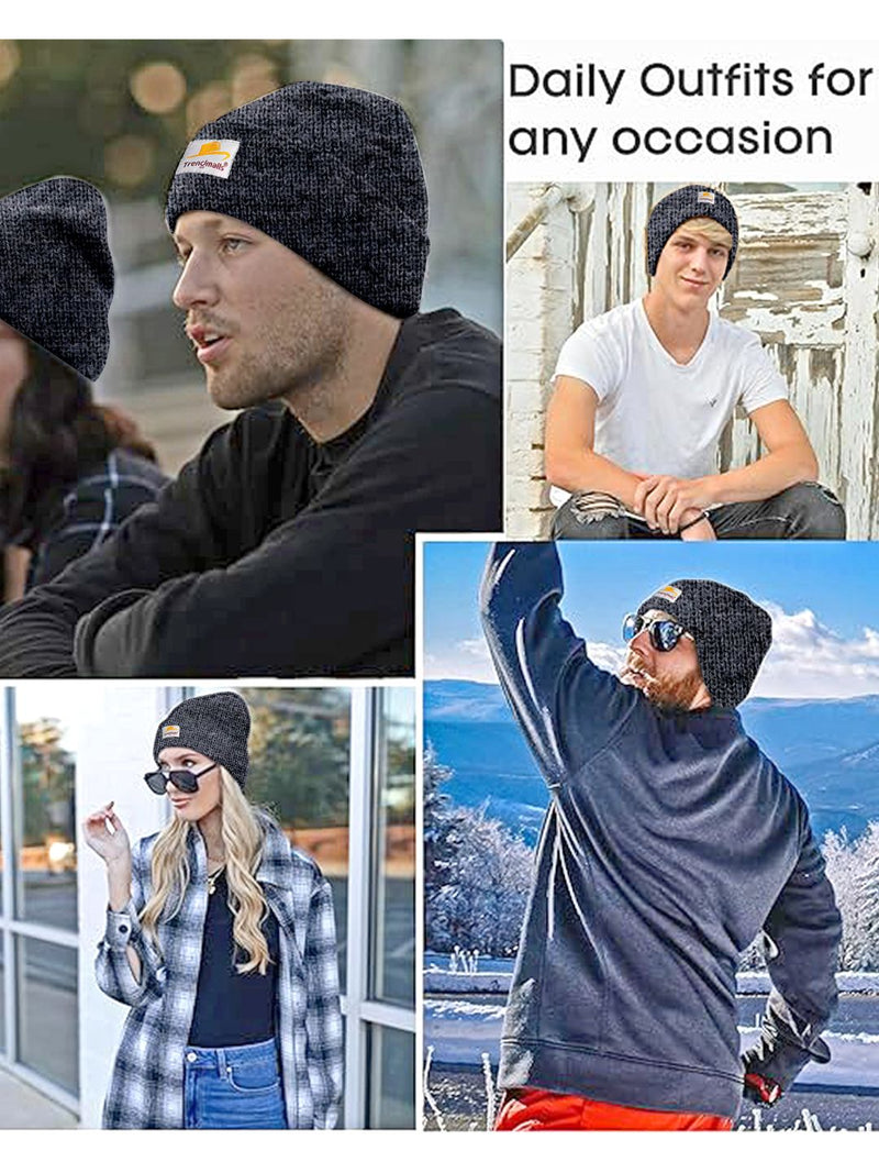 Mens/Women/Kids Cap Unisex Hat Knit Cuffed Beanie Cap for Men Stylish (Grey)