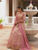 Light Pink Georgette Sequin Embroidery Lehenga Choli Dupatta Set ( SemiStitch )